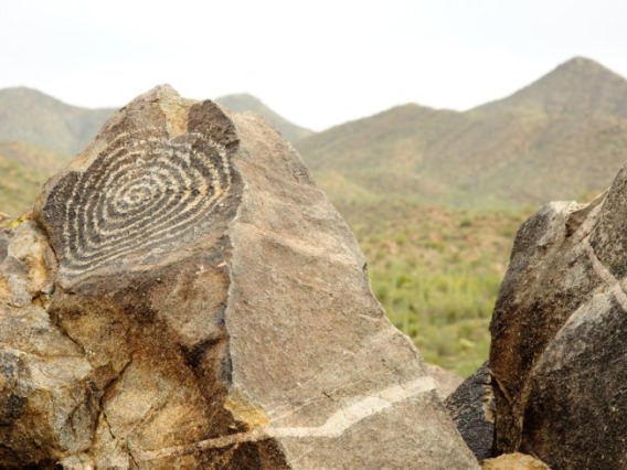 Petroglyphs on a rock