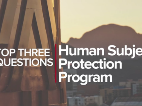 Website screenshot for the Human Subjects Protection Program