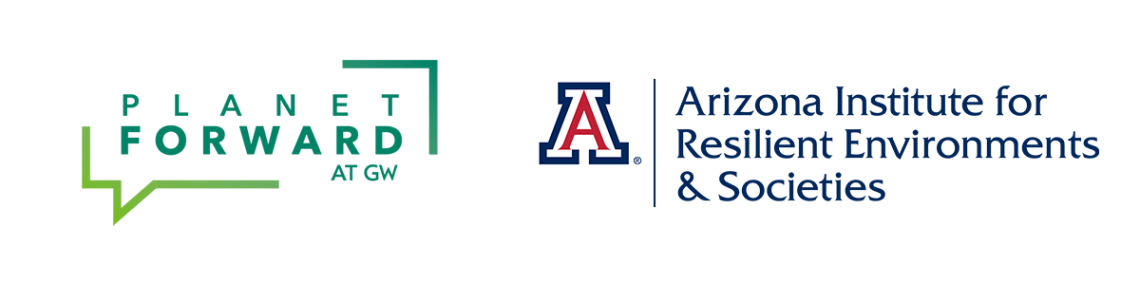 Logos for Planet Forward and Arizona Institute for Resilient Environments and Societies