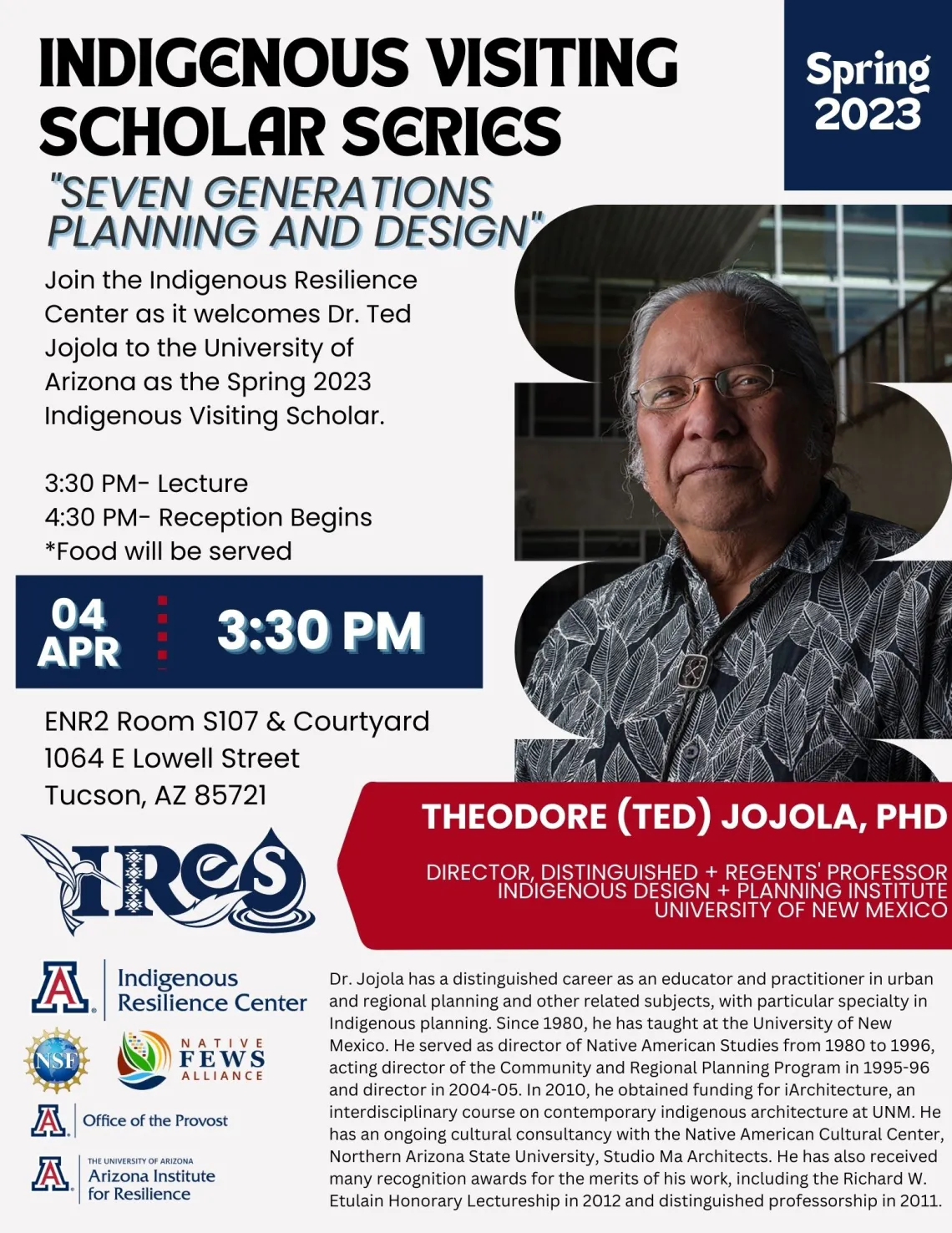 flier for Ted's lecture and reception