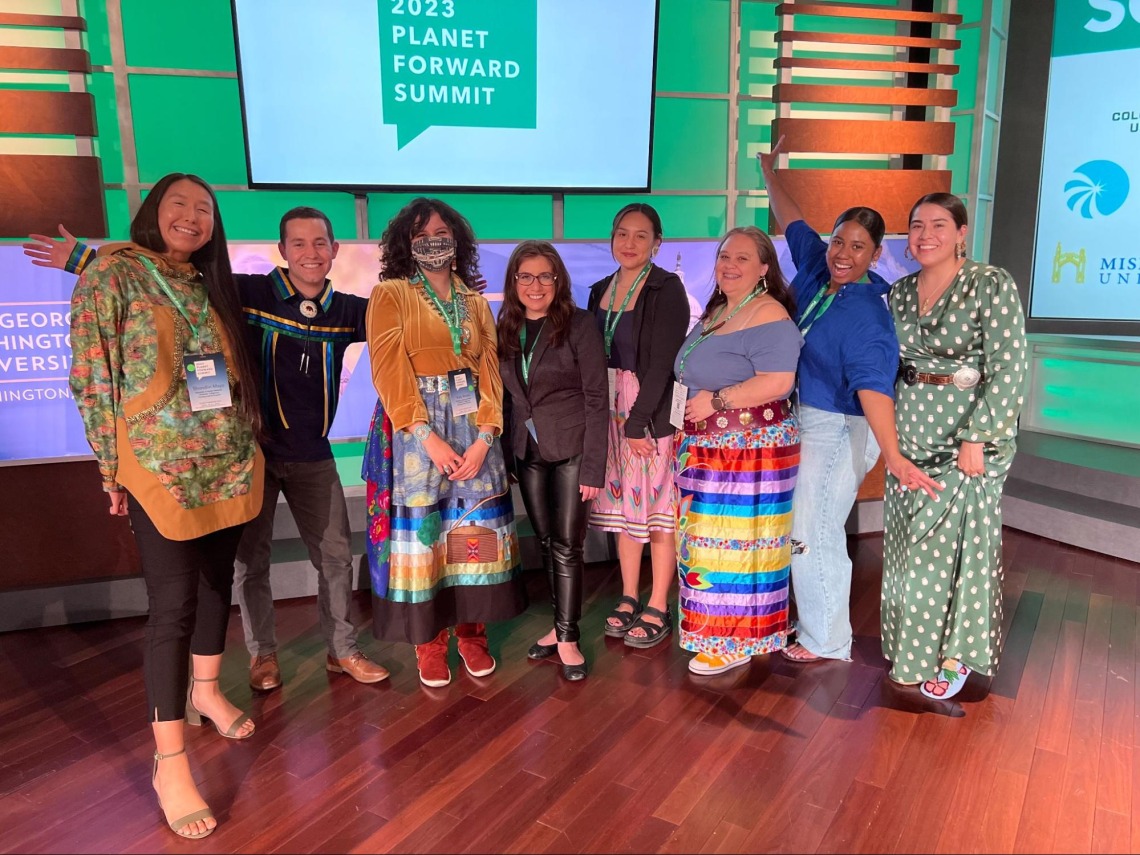 ICP Team members pause for a group photo at the 2023 Planet Forward Summit at The George Washington University in Washington, DC.