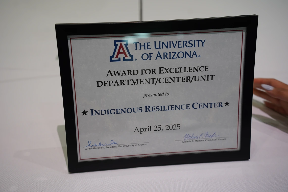 Center of Excellence Award Certificate