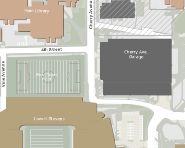 BearDown Field and Cherry Ave Garage Parking Map